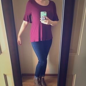 LC Lauren Conrad burgundy top. Size M